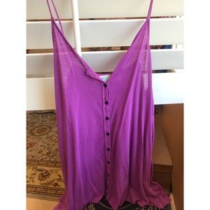 Free People Magenta Flowy Tank Top